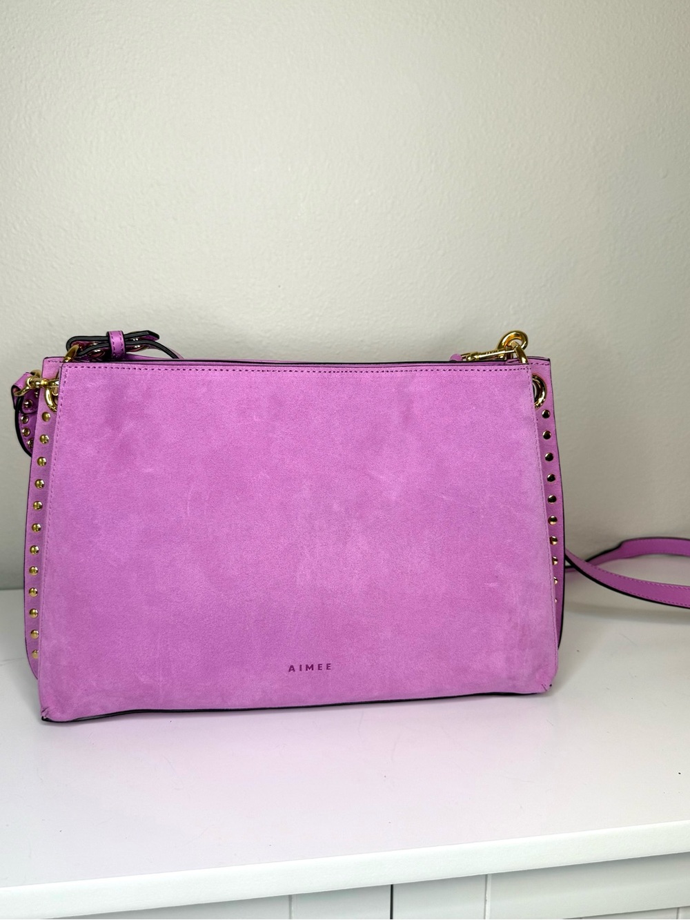 Aimee Kestenberg Bloom Suede Shoulder Bag with Studded Strap - Picture 7 of 14